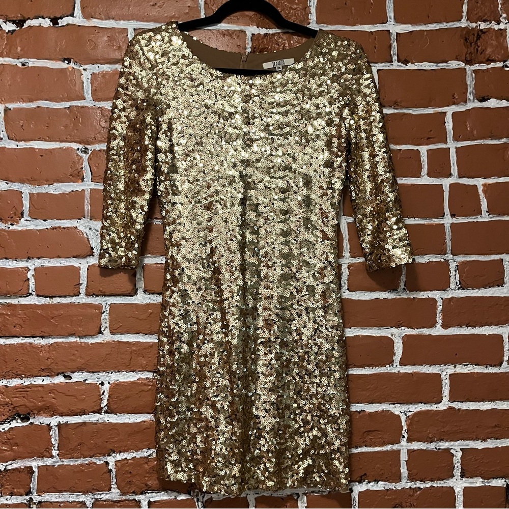 BB Dakota Sparkling Gold Sequin Dress